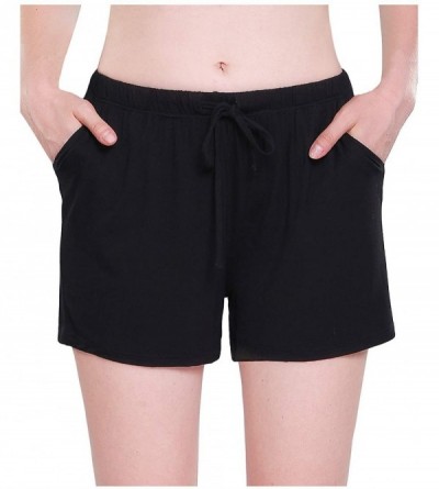 Bottoms Womens Pajama Shorts Sleep Shorts Stretchy Pajama Pants - Black - CW18KMR97X3 $19.36