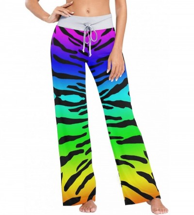 Bottoms Women's Pajama Pants-Rainbow Colorful Tiger Print Drawstring Sleepwear Pants Lounge Yoga Pants Wide Leg Pants for All...