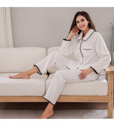 Tops Women's Soft and Warm Fleece Two-Piece Set Size RHW2773 - (Rhw2822) White - CX185DS3M3W $17.65