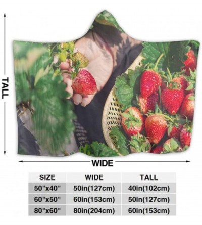 Robes Fleece Blanket Woman S Keep Strawberry in The Basket for Microplush- Functional- Lightweight Wearable Throw- 60W by 40H...