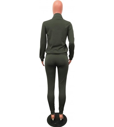 Sets Womens 2 PCS Plus Size Tracksuit Sets Sweatsuits Outfits Hoodie Sweatshirt and Jogging Sweatpants Suit - C* Green - CA18...