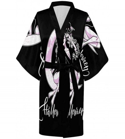 Robes Custom Music Tropical Leaves Guitar Women Kimono Robes Beach Cover Up for Parties Wedding (XS-2XL) - Multi 5 - CS194TE5...