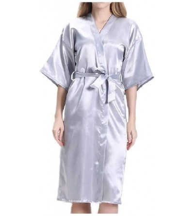 Robes Women's Wrap Towels Lounge Robe Bridesmaid 1/2 Long Sleeve Knit Robe AS1 L - As1 - CU19DCYRC4Q $17.27