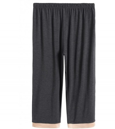 Sets Women's Sleepwear Tops with Capri Pants Pajama Sets - Dark Gray - CD188SAMQRO $36.52