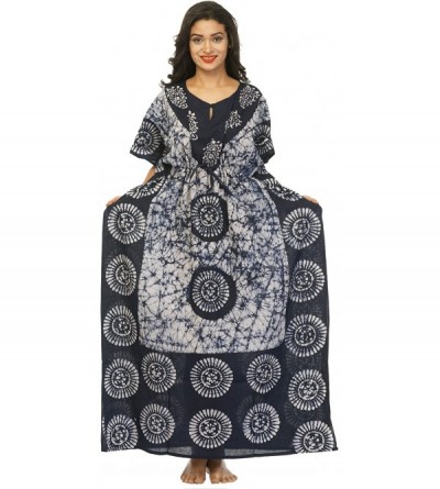 Nightgowns & Sleepshirts 100% Cotton Women Evening Gown Day Dress Long Caftan - Obbk-1 - CJ18M5MMX4C $27.08