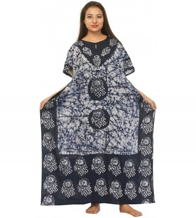 Nightgowns & Sleepshirts 100% Cotton Women Evening Gown Day Dress Long Caftan - Obbk-1 - CJ18M5MMX4C $27.08