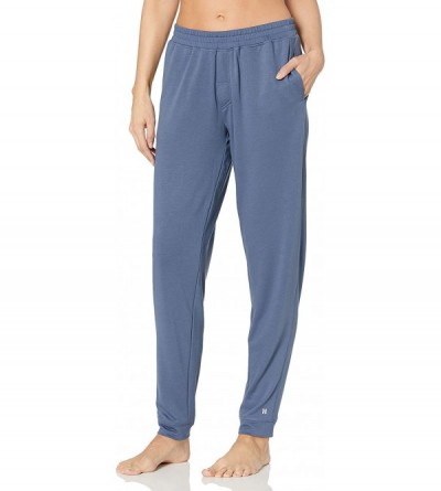 Bottoms Women's Solid French Terry Cuffed Long Lounge Pant with Pockets- Vintage Indigo- Medium - CU192S5MCHS $25.00