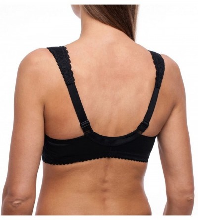 Bras Women's Front Closure Plus Size Mastectomy Wireless Bra - Black - CQ18D74HYQA $30.98