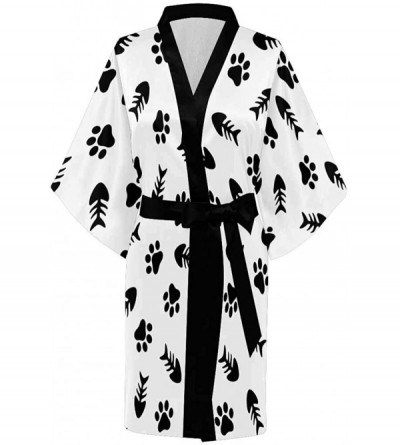 Robes Custom French Bulldog Women Kimono Robes Beach Cover Up for Parties Wedding (XS-2XL) - Multi 2 - C8194X7RITH $35.98