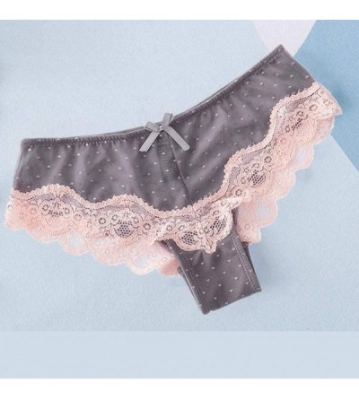 Robes Fashion Delicate Women Translucent Underwear Sheer Lace Tank Lace Sexy Underpant - Gray - C9194L80ZC5 $8.10