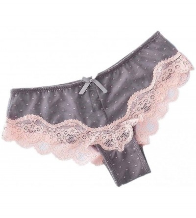 Robes Fashion Delicate Women Translucent Underwear Sheer Lace Tank Lace Sexy Underpant - Gray - C9194L80ZC5 $8.10