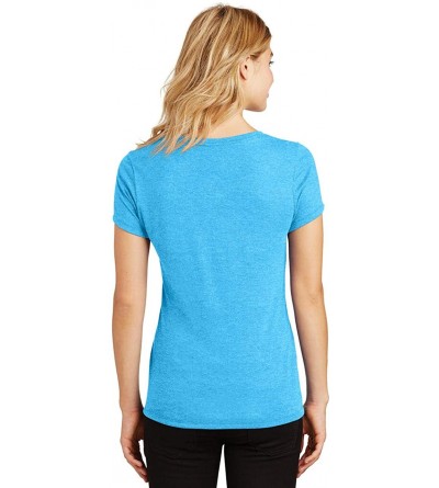 Tops Ladies If You Love Me Let Me Sleep Triblend V-Neck - Turquoise Frost - CB18XWRO73C $20.68