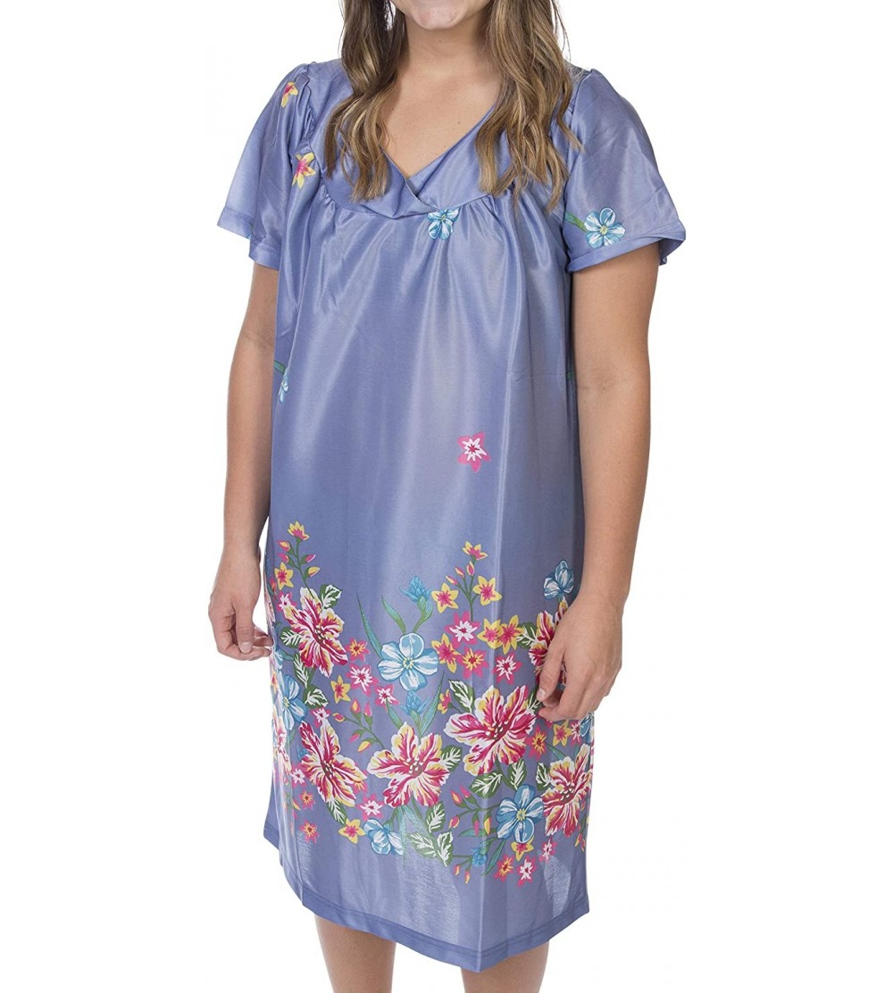 Nightgowns & Sleepshirts Women's Knee Length Lounger - Silver - CG18IA54SQR $13.17