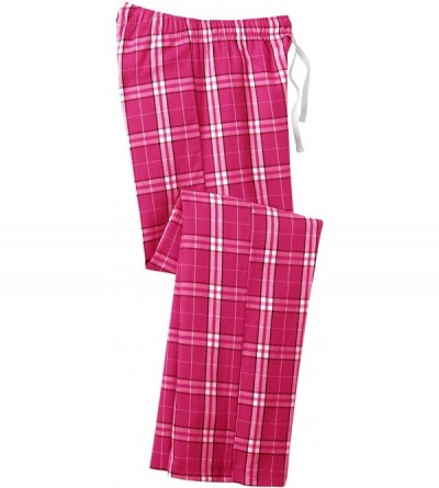 Bottoms Ladies Soft & Cozy Plaid Flannel Pajama Pants. Juniors Sizes XS-4XL - Dark Fuchsia - CZ11SK5IL9B $34.78