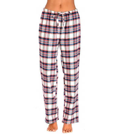 Bottoms Ladies 100% Cotton Flannel Sleep Pant - Multicolored Plaid - CP18HTEWX7I $16.39