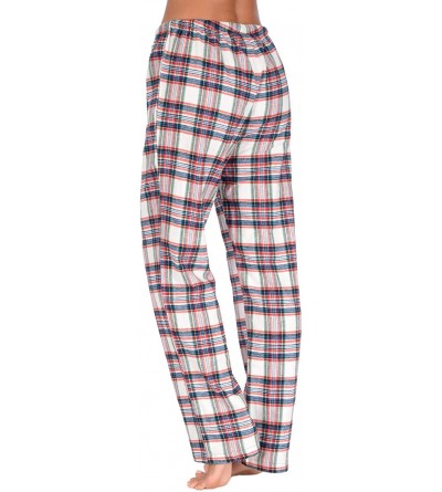 Bottoms Ladies 100% Cotton Flannel Sleep Pant - Multicolored Plaid - CP18HTEWX7I $16.39