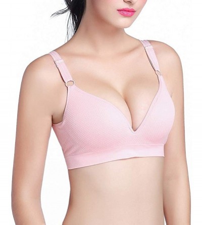 Accessories New Massage Cup Piercing Underwear Seamless Small Chest Yoga Running Bra - Pink - CE193N03LTX $13.02