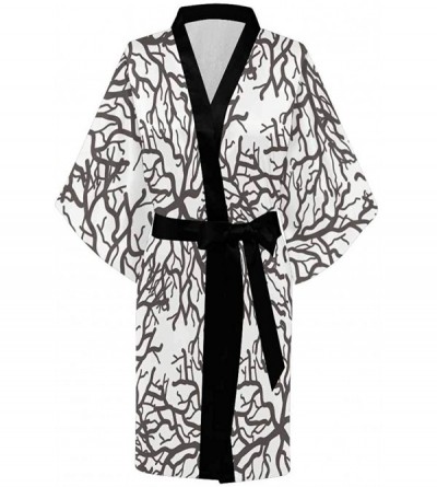 Robes Custom Dry Rootsr Corals Women Kimono Robes Beach Cover Up for Parties Wedding (XS-2XL) - Multi 1 - CO194UEWGC0 $43.25