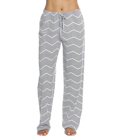 Bottoms Women Pajama Pants Sleepwear - Navy / Aqua Chevron - CQ12O6U38HB $11.48