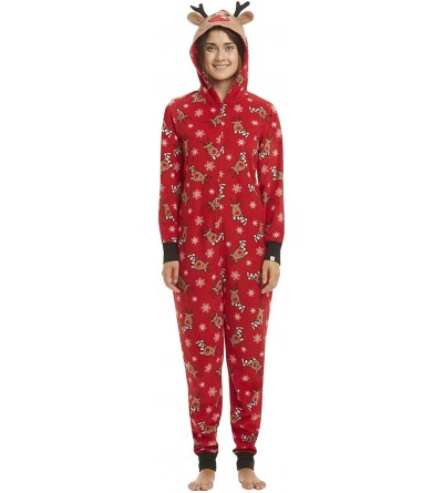 Sets Christmas Matching Family Pajamas Set Santa's Deer Sleepwear Jumpsuit Hoodies - Mama - C818ZX50NEW $27.78