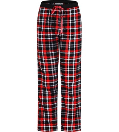 Sets Women's Warm Plush Soft Fleece Pajama Gift Set Lounge Wear - Red Black Coffee - C918KK8TYHE $22.89