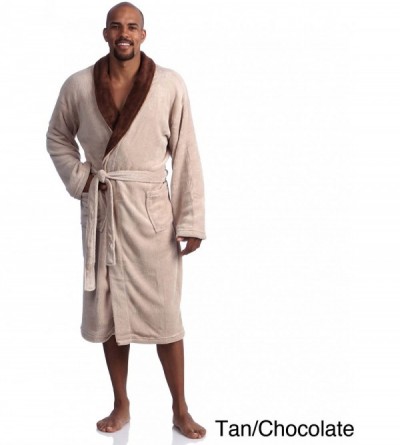Robes Sunrise Textiles Bath Robe- Medium- Navy/Silver - C318QWRTOSD $35.81