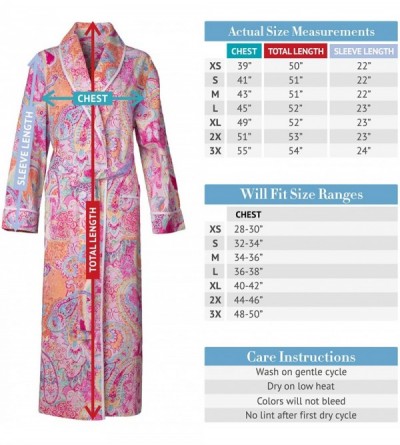 Robes Women's Lightweight Cotton Kimono Robe- Printed Summer Bathrobe - Midnight Blue Garden With Black Piping - CN184WRR23U ...