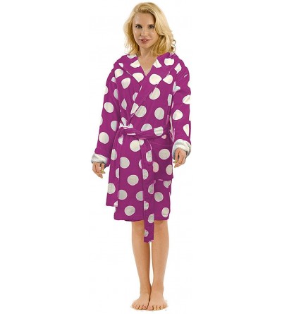 Robes Hooded Robe for Women Personalized Bathrobes Thigh Length Cover up Towel Robe Small Medium Purple Light Purple - CE18IQ...
