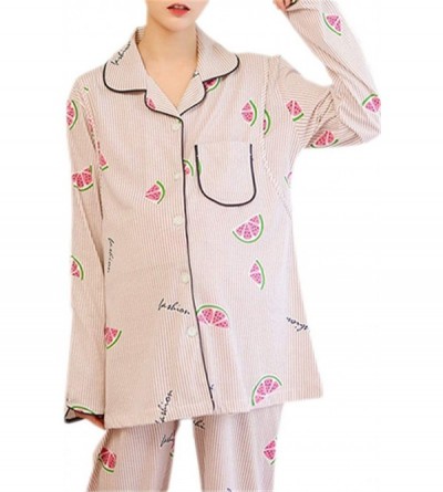 Sets Women's Maternity Breastfeeding Print Pajamas Set - Watermelon Pink - CP190L082WG $22.43