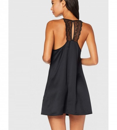Nightgowns & Sleepshirts Women's Satin Negligee - Black - CA18UKIX8GG $18.76