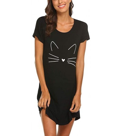 Nightgowns & Sleepshirts Sleep Dress for Women Plus Size Soft - Teen Girls Animal Cartoon Print Comfy Cute Nightgown Sleepwea...