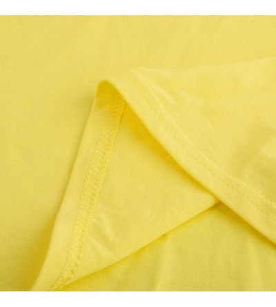Thermal Underwear Fashion Women's O-Neck Short Sleeve Plus Size Cotton T-Shirt Casual Top - R-yellow - CJ19645D96N $15.06
