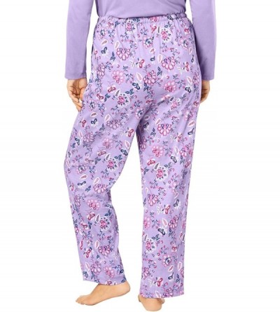 Bottoms Women's Plus Size Knit Sleep Pant Pajama Bottoms - Soft Iris Floral (0892) - CB1900UTO7Z $30.56