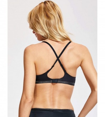 Bras Women's Underwired Lightly Lined T-Shirt Demi Bra Cross Back - Black_perfect Coverage - CW18L4ROQXA $18.22