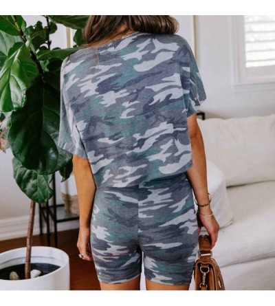 Sets Women's Tie Dye Printed Pajamas Set Long Sleeve Tops with Shorts Lounge Set Casual Leopard 2 Piece Sleepwear Tigivemen -...