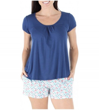 Sets Women's Sleepwear Short Sleeve Top and Shorts Pajama Set - Spring Bloom - C518IGKHWCD $16.98