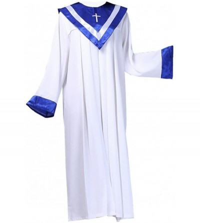 Robes Unisex Priest Costume Pastor Christian Church Choir Robes Upgrade - Navy Blue - CA126O3LZGL $45.43