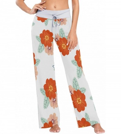 Bottoms Women's Fashion Yoga Pants Palazzo Casual Print Wide Leg Lounge Pants Comfy Casual Drawstring Long Pajama Pants - Vin...