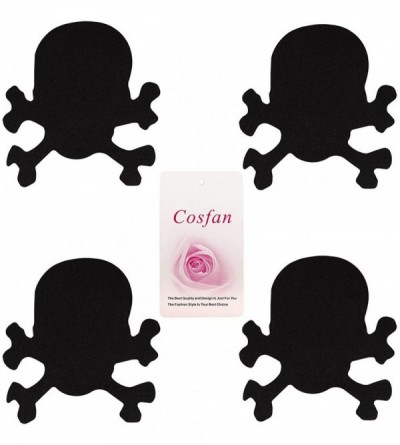 Accessories Satins Disposable Breast Nipple Cover Sticker Lingerie - 5 Pairs Blackskull - CV12G953BS9 $9.04