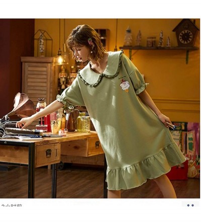 Robes Cute Printed Nightgown-Girls Sexy Cotton Underskirt-Soft Comfortable Lounge Robe-Womens Shirt Sleepwear - A - CA19885LR...