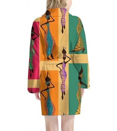Robes Women's Fashion Bathrobe Spa Pajama Party Robes Personalized Printed Soft Cotton Sleepwear Kimono - African Women - CG1...