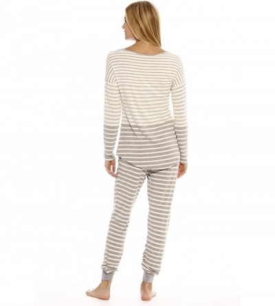 Sets Women Sleepwear Pant Sets Woman Pajamas - Heather / Cream - CS187WLYQEO $27.53