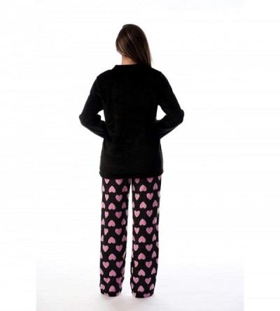 Sets Plush Pajama Sets for Women - Black - I Heart Sleep - CT18EWSSSG4 $23.40