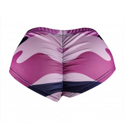 Thermal Underwear Women Summer Camo Leggings Sports Slim Yoga Shorts - Purple - CH198RLQ6IO $11.37