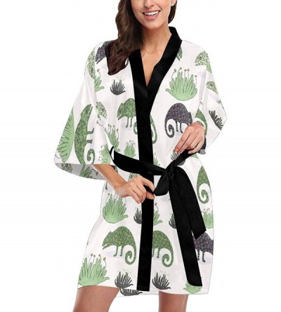 Robes Custom Foam Blue Ocean Sea Women Kimono Robes Beach Cover Up for Parties Wedding (XS-2XL) - Multi 4 - C0194A5A9N2 $51.83