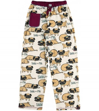 Sets Pajamas for Women- Cute Pajama Pants and Top Set- Separates - Snug as a Pug Pajama Pants - CB189YMLZZA $18.68