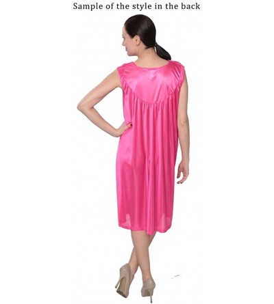 Nightgowns & Sleepshirts Women's Tricot Sleeveless Long Nightgown - F33_purple - CG182IXMWLK $18.04