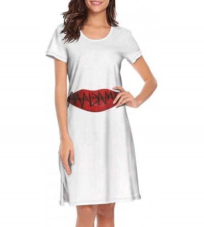 Nightgowns & Sleepshirts Madonna- Soft Nightgowns Long Nightdress Sleepshirts Sleepwear for Women Girls - White-395 - C619DEX...