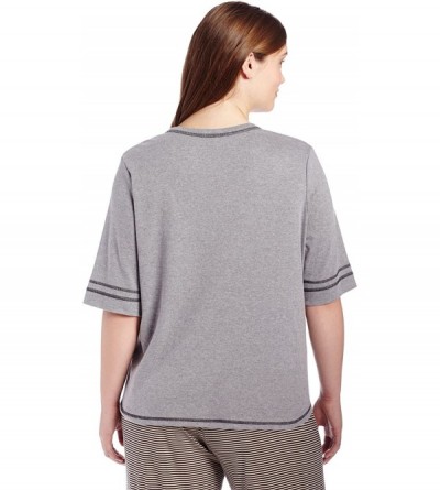 Tops Women's Pajama Top 3/4 Sleeve Shirt Pj - Grey - CD110N6MD35 $24.42