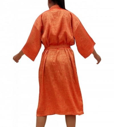 Robes Thai Silk Lazy Sundays Night Gown Light Throwover Robe - Orange - CJ1895SAOK3 $17.52